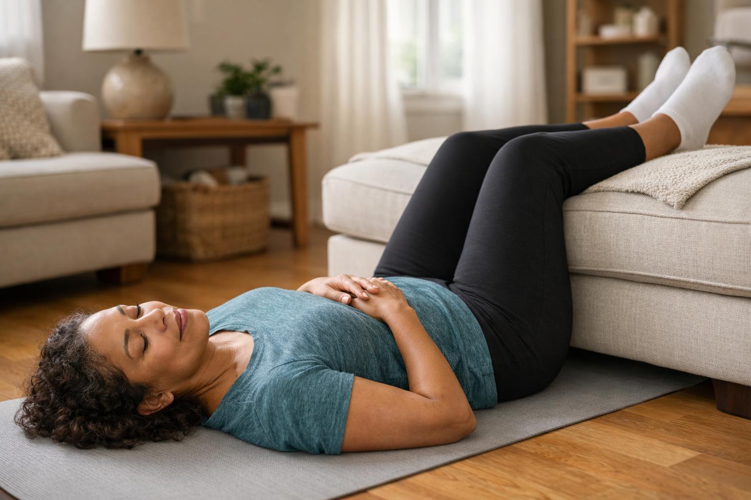 Woman resting in a calm position for recovery